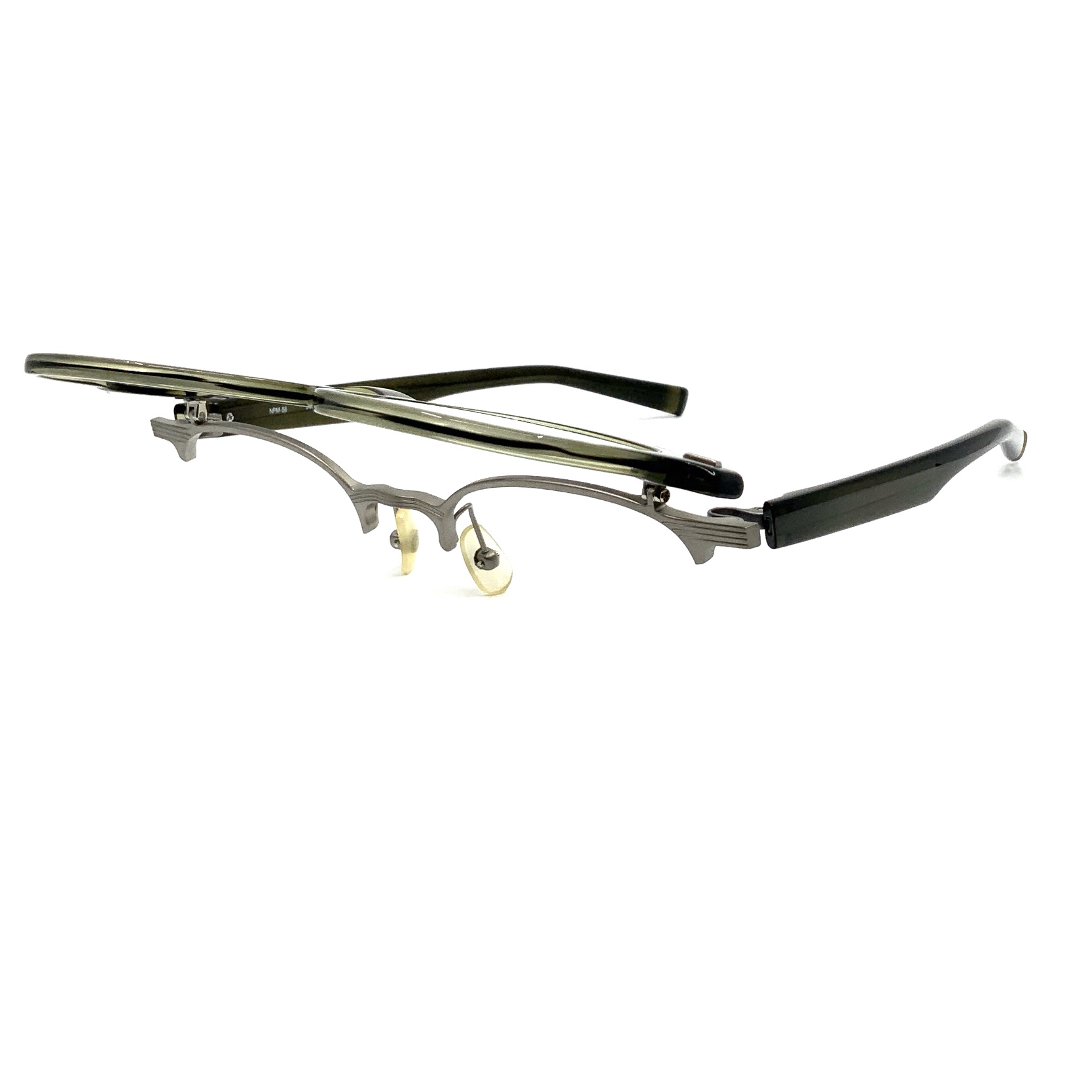 999.9 フォーナインズ メガネ NPM-56 7944 レイヤードオリーブグレー