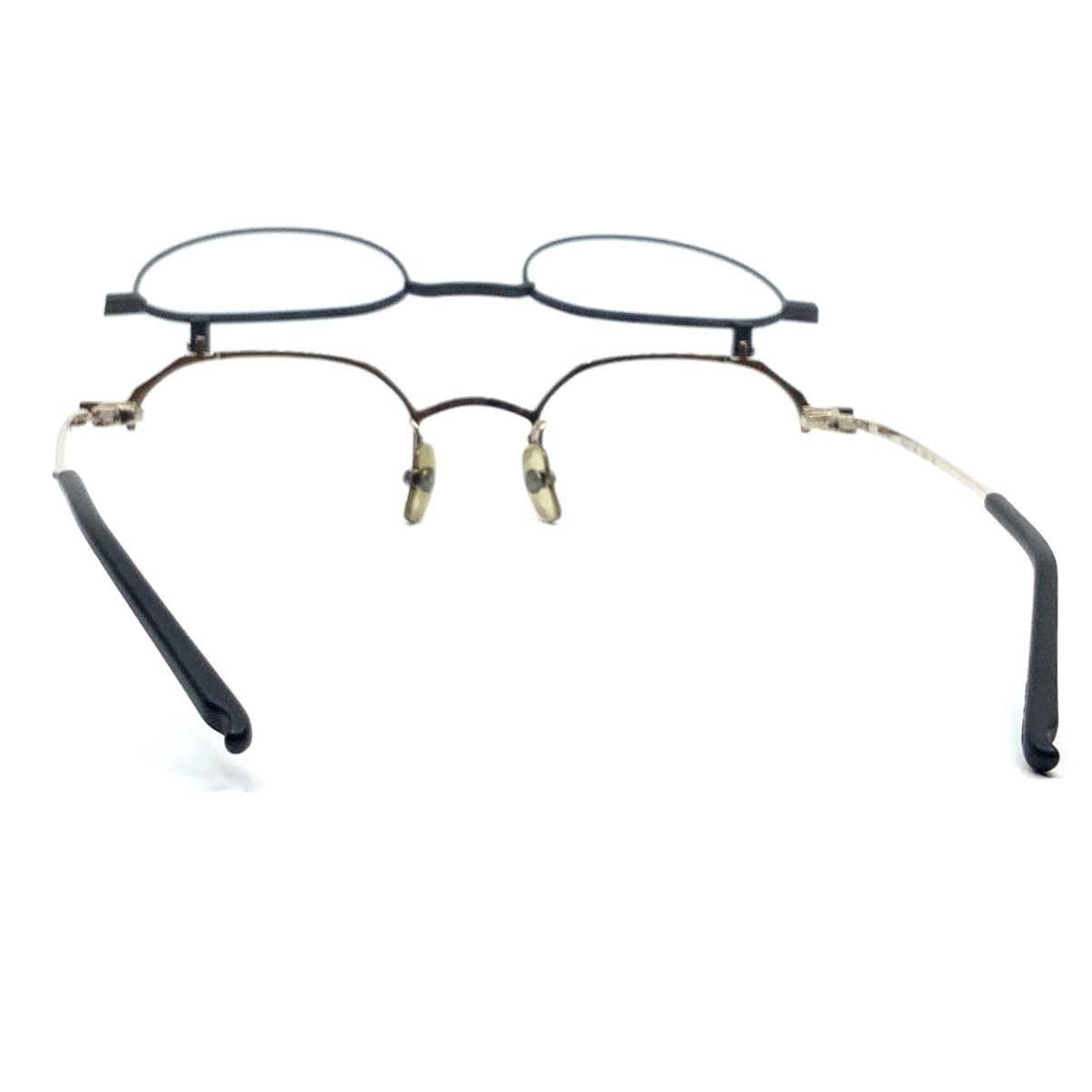 999.9 フォーナインズ メガネ S-400T 1001 ブラックマット×ゴールド 47